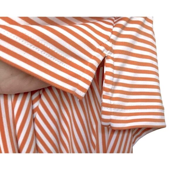 Vineyard Vines Men's XL Orange & White Striped Polo Shirt, style 6K1381 - Picture 4 of 11